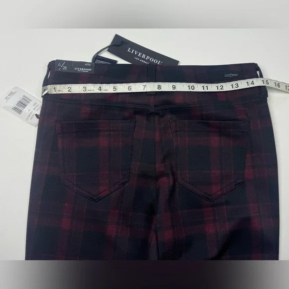 NWT Liverpool Jeans Stretch Plaid Ponte Pants Womens Size 6 Petite - Picture 9 of 12
